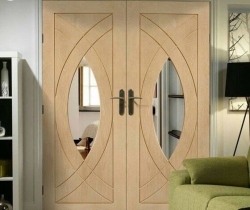 wooden front doors with glass