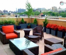 terrace decorated to sofa and chairs
